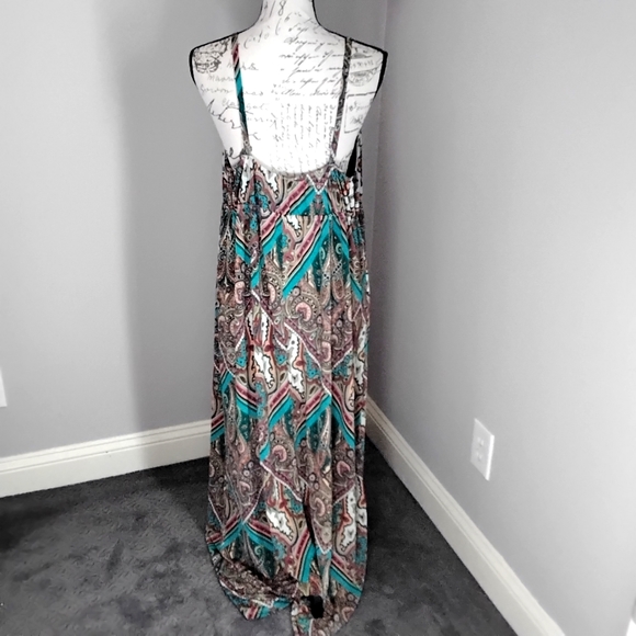 Rhapsody Boho Multi-colored Paisley Print Maxi Dress - XL - Picture 4 of 8